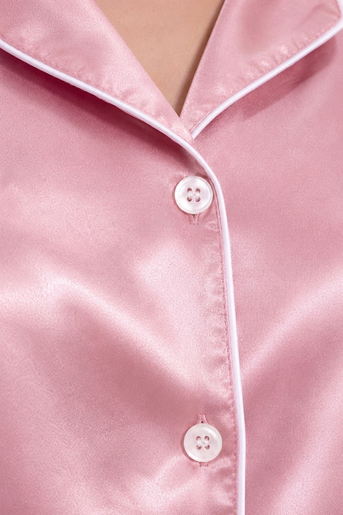 PIJAMA SATIN SHORT MANGAS ROSA
