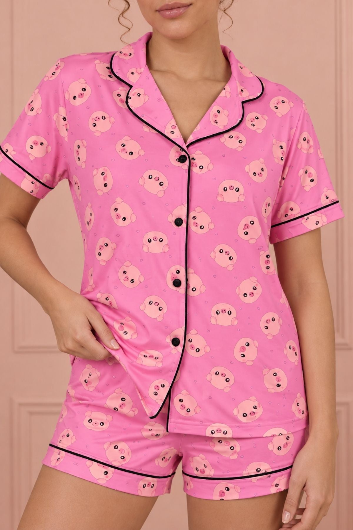 PIJAMA BRUSH SHORT MANGAS CERDITOS
