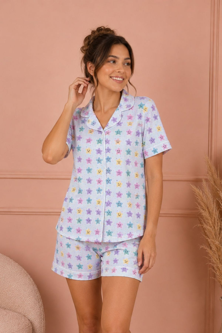 PIJAMA BRUSH SHORT MANGAS ESTRELLAS