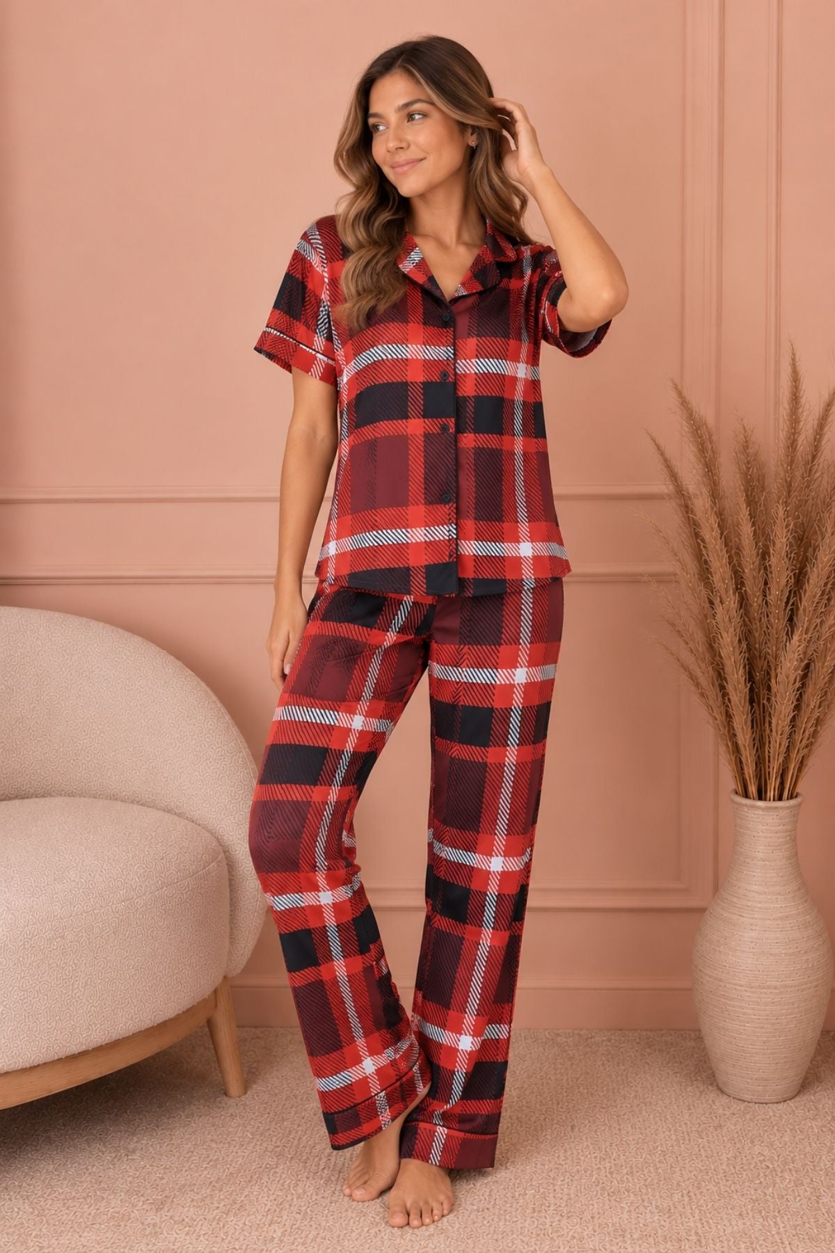 PIJAMA BRUSH PANTALON MANGAS ESCOCESA