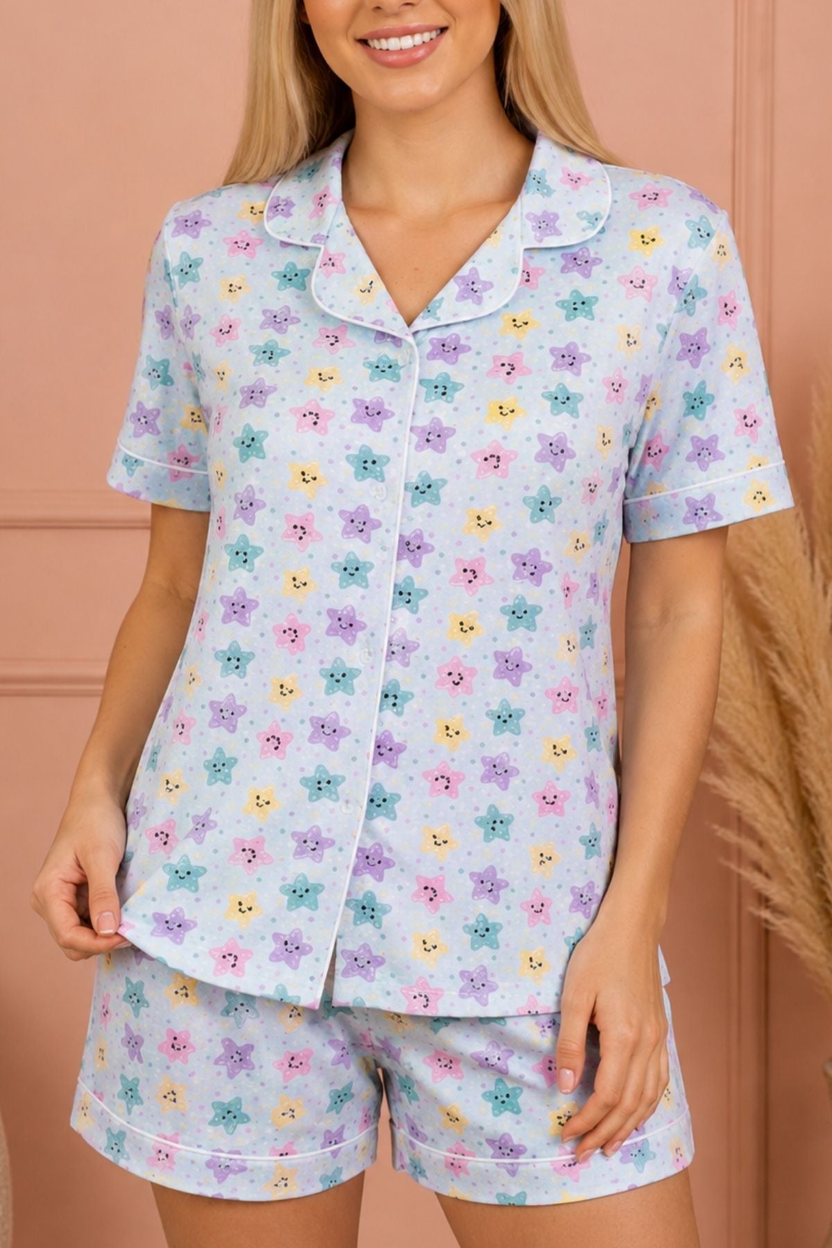 PIJAMA BRUSH SHORT MANGAS ESTRELLAS