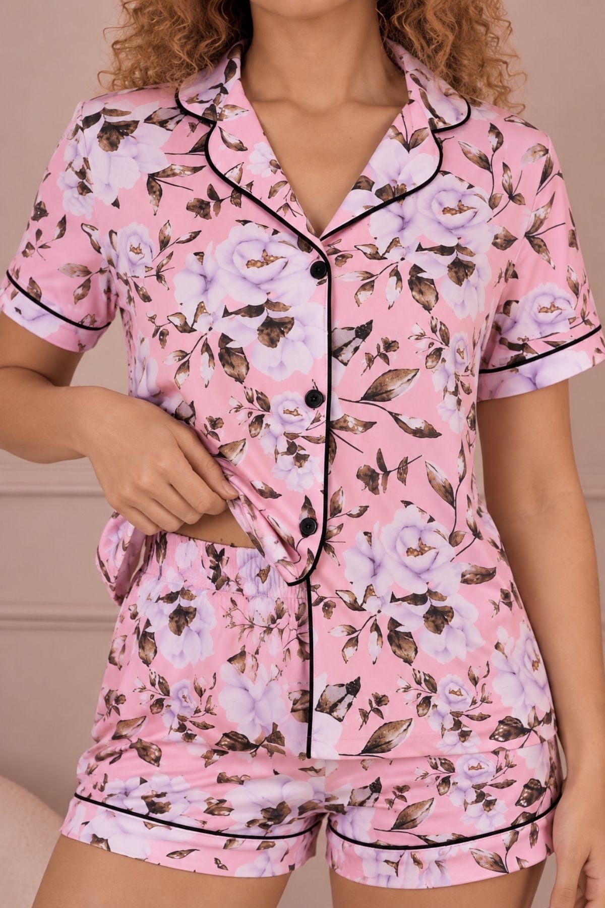 PIJAMA BRUSH SHORT MANGAS AMAPOLAS