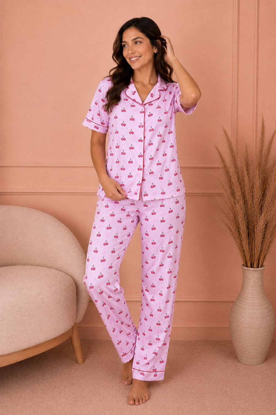 PIJAMA BRUSH PANTALON MANGAS CHERRY