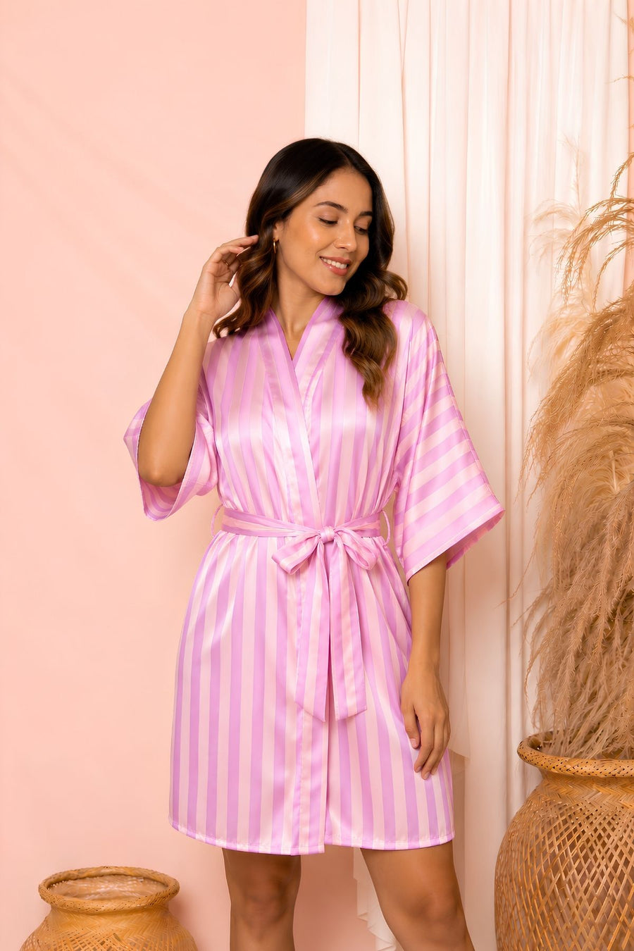 LEVANTADORA SATIN LINEAS ROSA