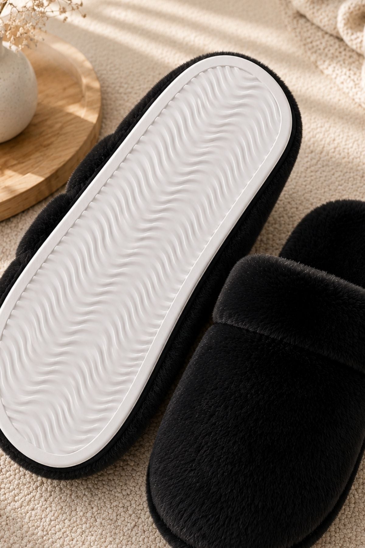 PANTUFLA DE FELPA SLIPPER NEGRO