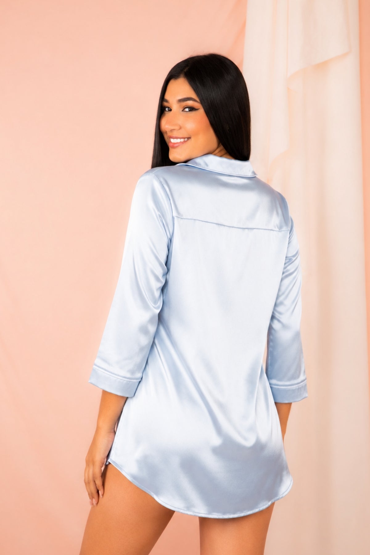 BLUSÓN SATIN CELESTE