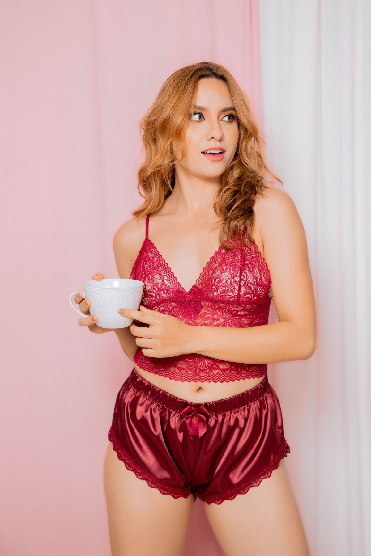 Conjunto Short Blonda - Vino