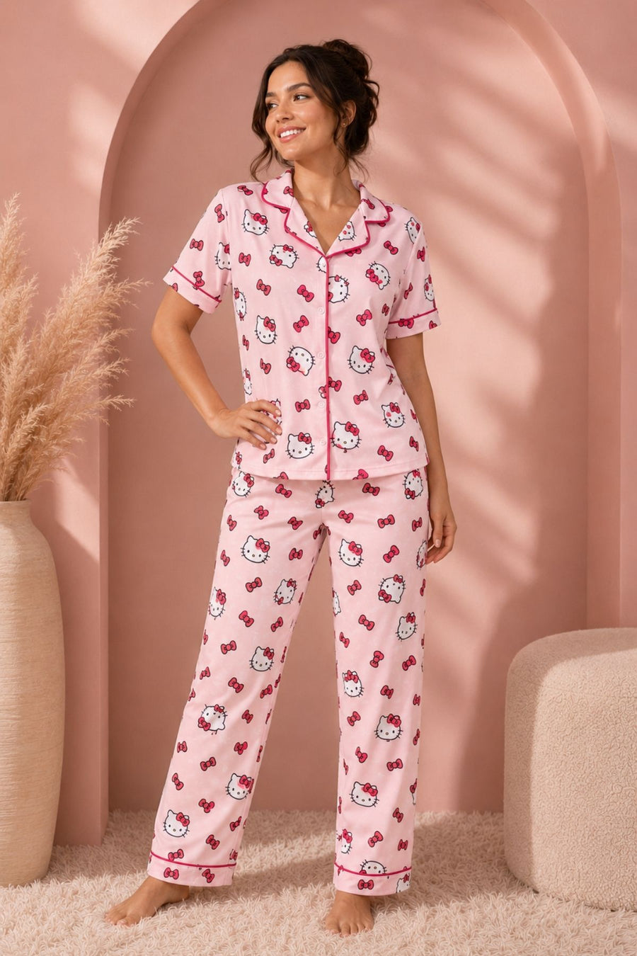 PIJAMA BRUSH PANTALON MANGAS HELLO KITTY