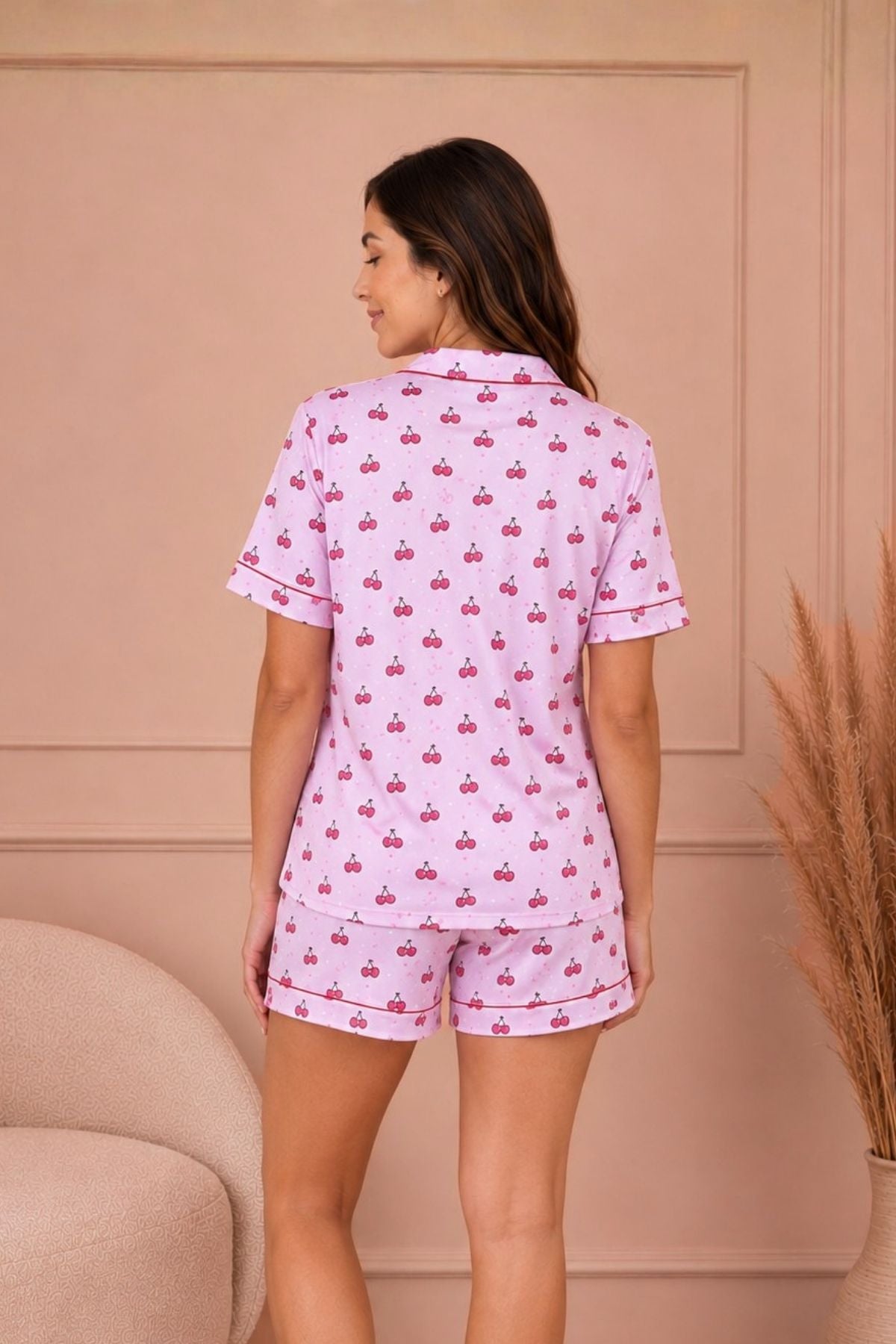 PIJAMA BRUSH SHORT MANGAS CHERRYS