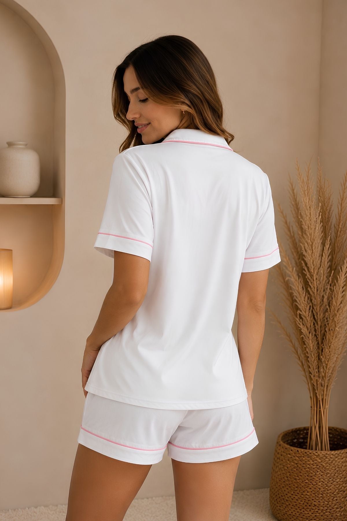 PIJAMA BRUSH SHORT MANGAS BLANCA
