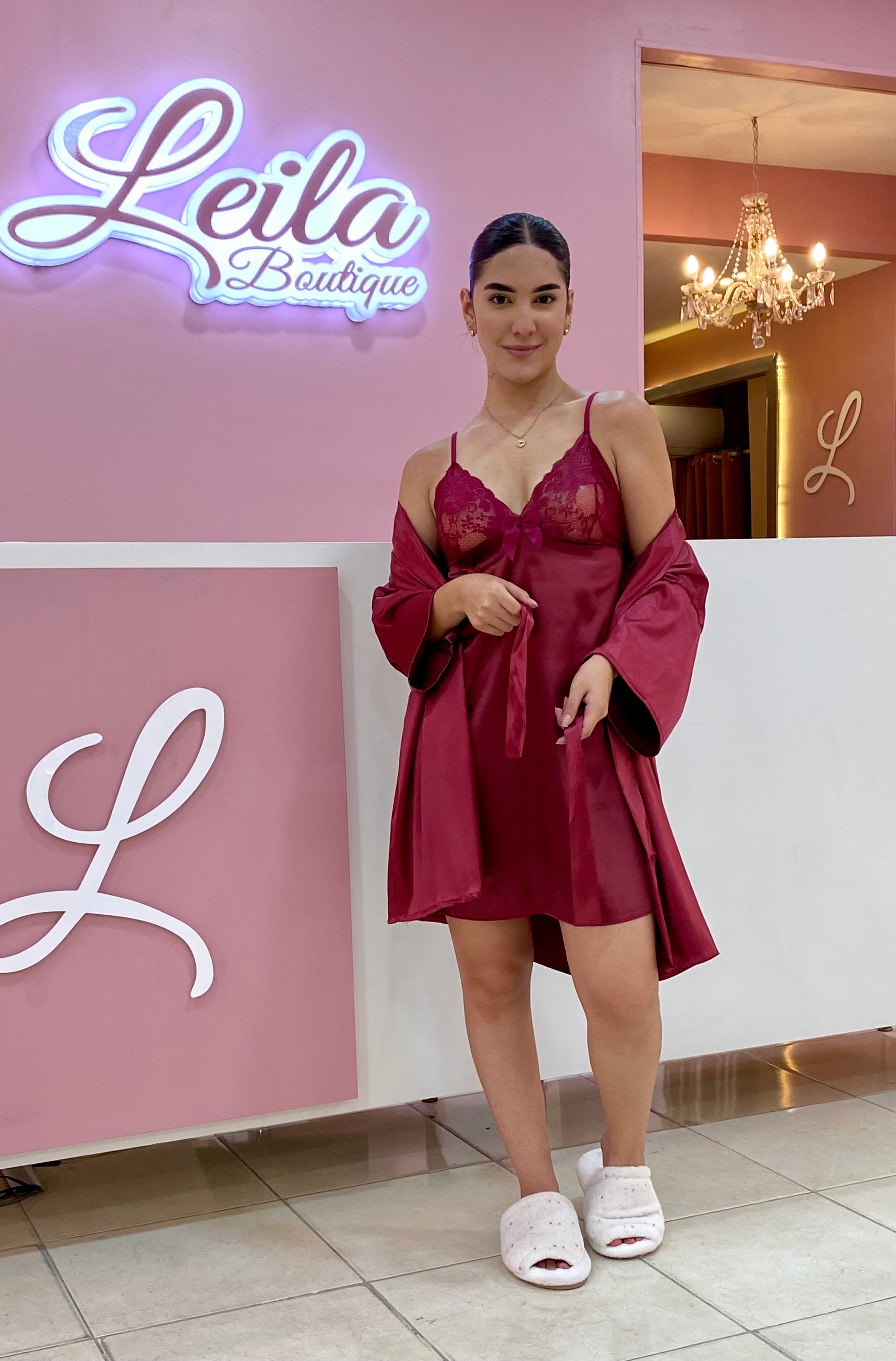 Conjunto Levantadora vino tinto