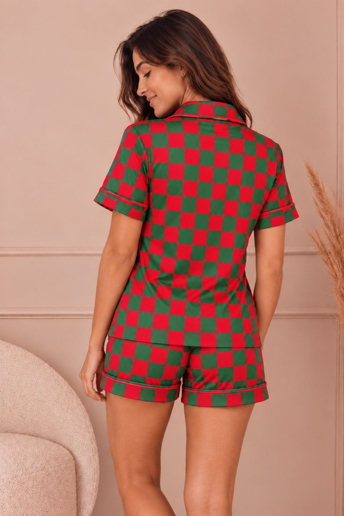 PIJAMA BRUSH SHORT MANGAS CUADROS